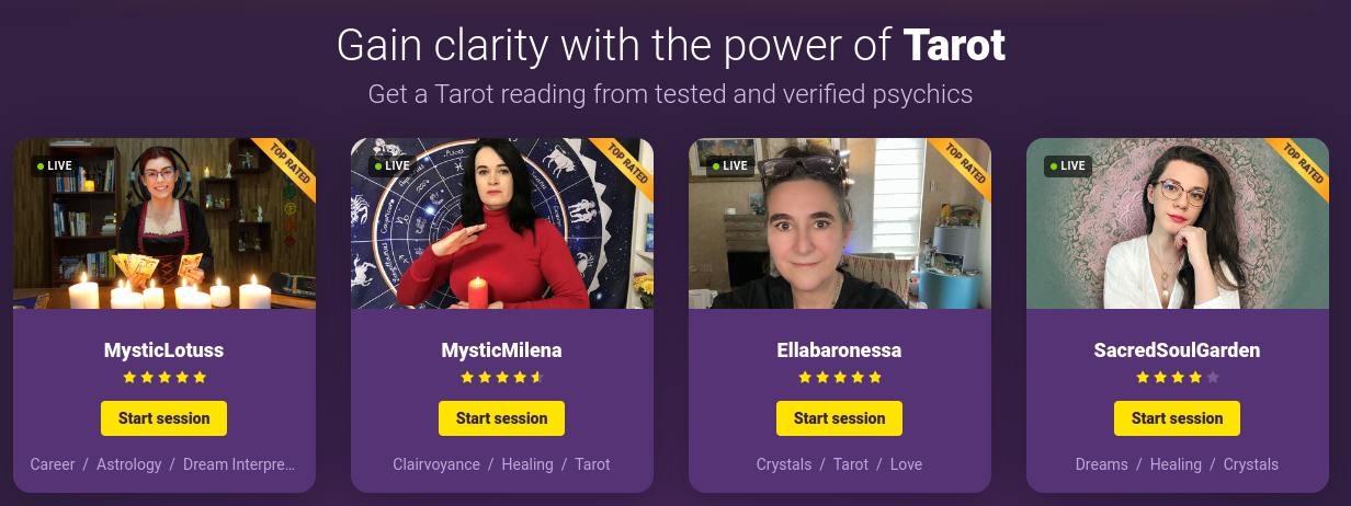 Tarot Reading Online Psychics Video Chat - Live Psychics at Oranum 2025