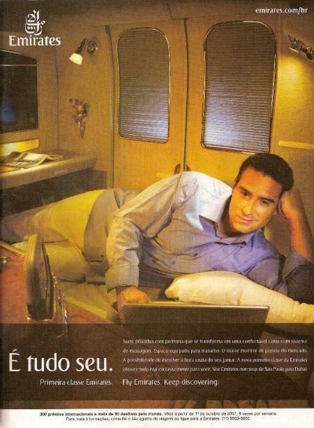 Primeira classe da Emirates Airlines