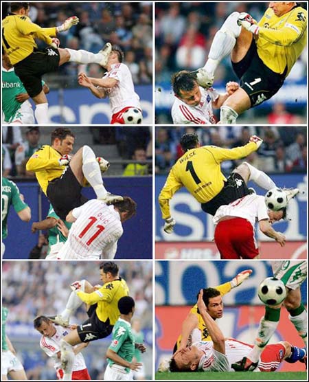 Goleiro do Werder comanda insultos de sua torcida contra o Hamburgo